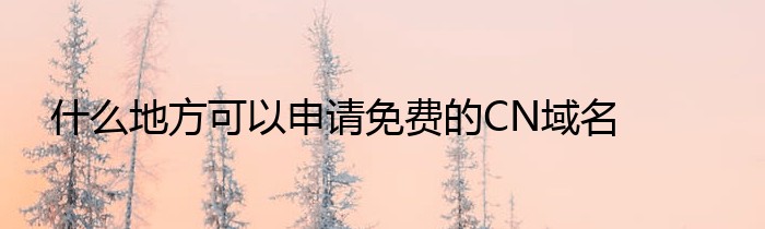 什么地方可以申请免费的CN域名