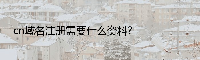 cn域名注册需要什么资料?