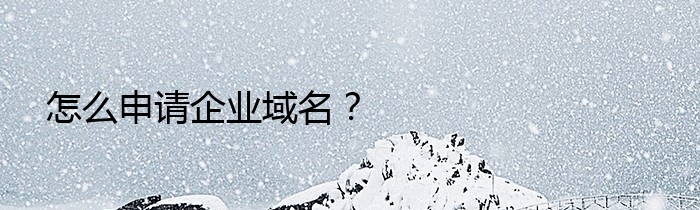 怎么申请企业域名？