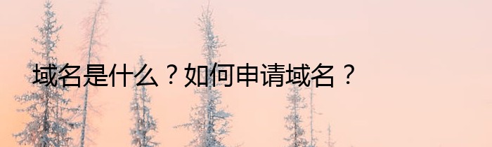 域名是什么？如何申请域名？