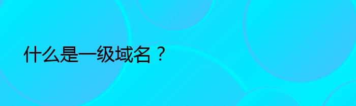 什么是一级域名？