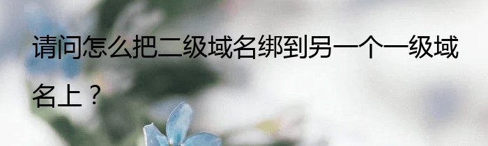 请问怎么把二级域名绑到另一个一级域名上？