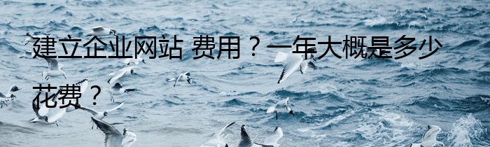 建立企业网站 费用？一年大概是多少花费？