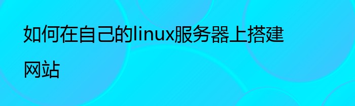 如何在自己的linux服务器上搭建网站