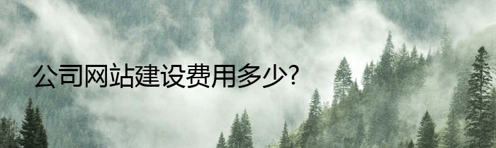 公司网站建设费用多少?