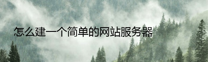 怎么建一个简单的网站服务器