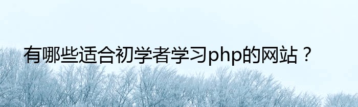 有哪些适合初学者学习php的网站？