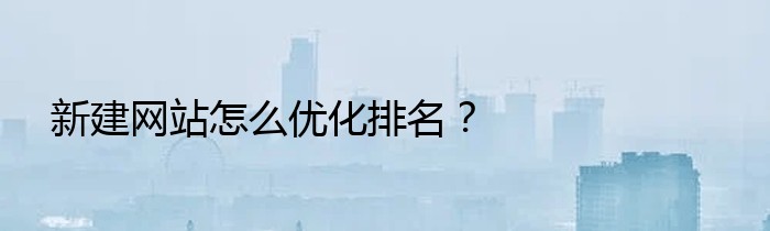 新建网站怎么优化排名？