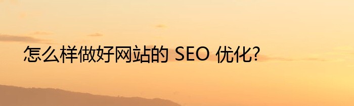 怎么样做好网站的 SEO 优化?