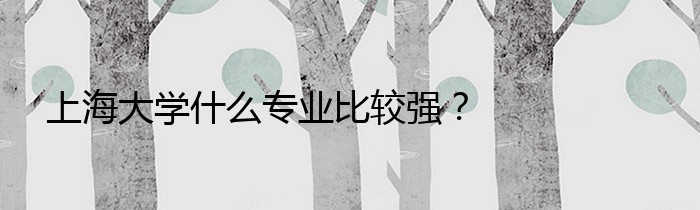 上海大学什么专业比较强？