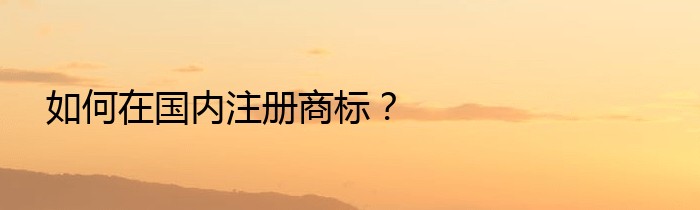 如何在国内注册商标？