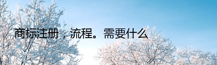 商标注册，流程。需要什么