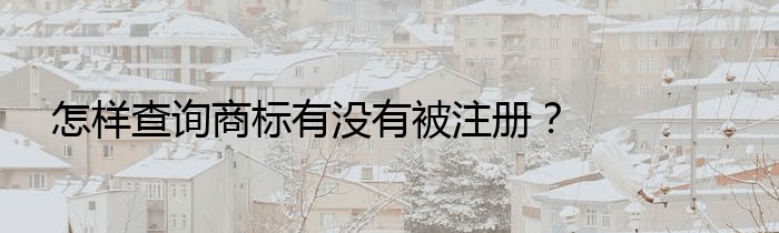 怎样查询商标有没有被注册？