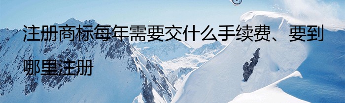 注册商标每年需要交什么手续费、要到哪里注册