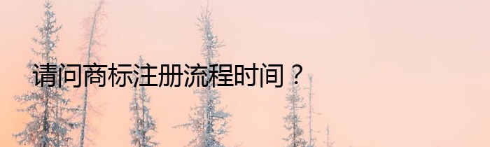 请问商标注册流程时间？