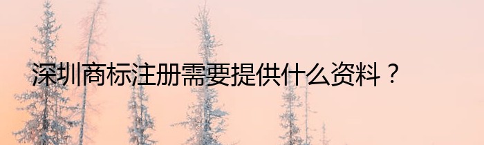 深圳商标注册需要提供什么资料？