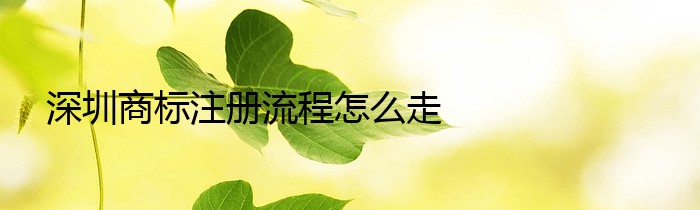 深圳商标注册流程怎么走