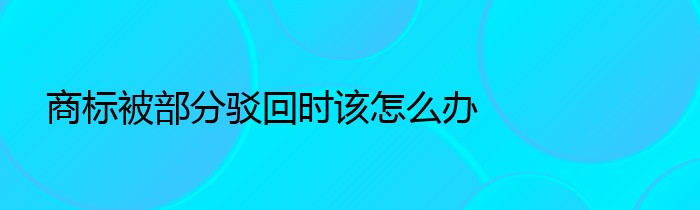 商标被部分驳回时该怎么办