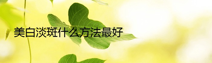 美白淡斑什么方法最好