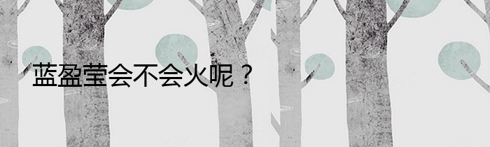 蓝盈莹会不会火呢？