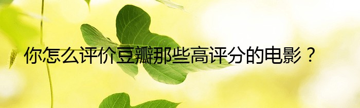 你怎么评价豆瓣那些高评分的电影？