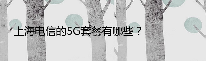 上海电信的5G套餐有哪些？