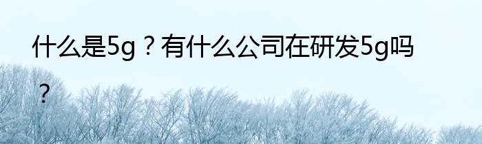 什么是5g？有什么公司在研发5g吗？