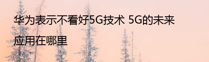 华为表示不看好5G技术 5G的未来应用在哪里