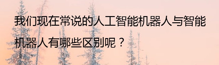 我们现在常说的人工智能机器人与智能机器人有哪些区别呢？