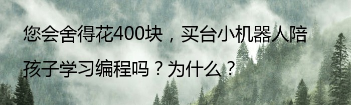 您会舍得花400块，买台小机器人陪孩子学习编程吗？为什么？