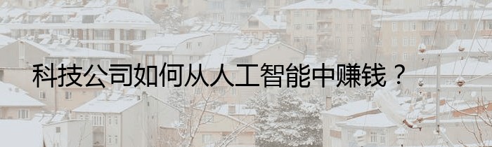 科技公司如何从人工智能中赚钱？